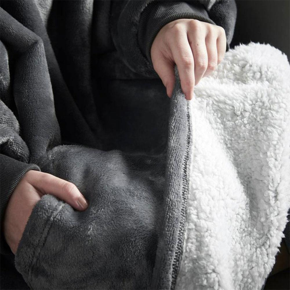 Плед жіноча толстовка з капюшоном (100х80см) HUGGLE HOODIE,Сірий SBR Київ - фото 2