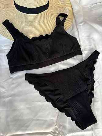 Жіночий роздільний купальник рубчик Чорний S Харків