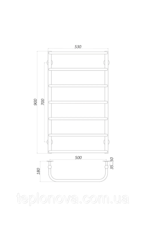 Полотенцесушитель Нержавейка UNIO 900x530-7 Лесенка Скоба Черновцы