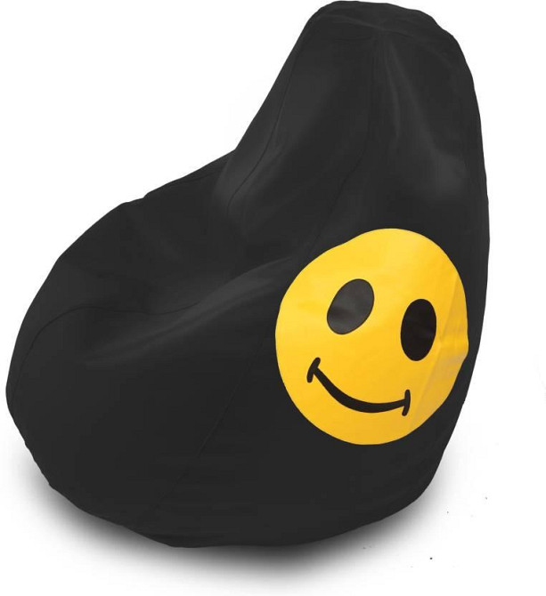 Крісло груша Оксфорд Смайл чорна Київ - фото 1