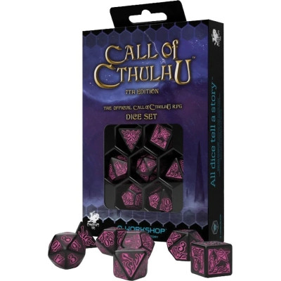 Набор кубиков для настольных игр Q-Workshop Call of Cthulhu 7th Edition Black magenta Dice Set (SCTR3P) Винница - изображение 2