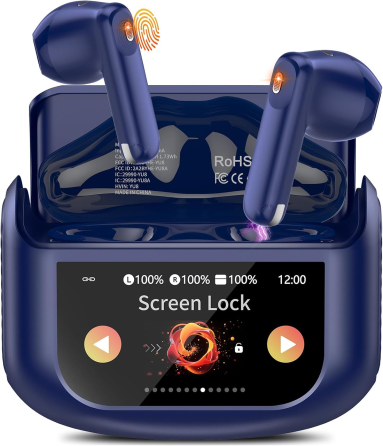 Беспроводные наушники Niderson YU8 TWS, сенсорный экран, Bluetooth 5.4, ENC, 48 ч, 5 EQ, IPX7, Blue Киев