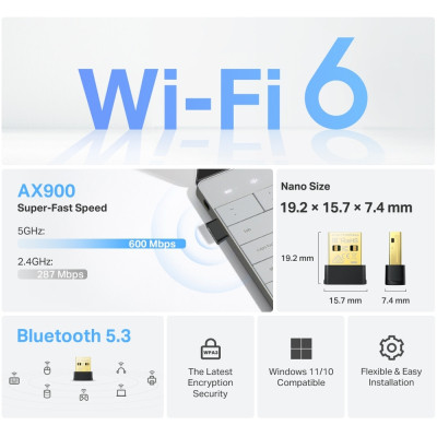 Сетевая карта Wi-Fi TP-Link ARCHER-TX10UB-NANO Винница - изображение 11