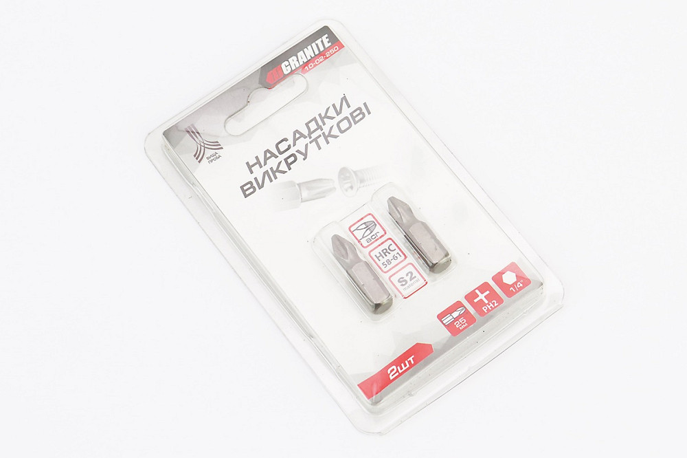 Біта PH2 25мм 1/4" S2 2шт 10-02-250 Київ - фото 2