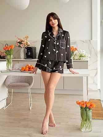 Женская стильная повседневная домашняя пижама шелк армани Одесса