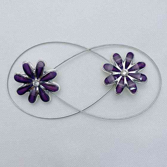 Магніти для штор та гардин "Квітка" набір 2 шт Фіолетовий (81-247) Київ