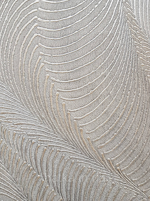 Шпалери вінілові на флізеліновій основі Rasch Incanto 1.06х10 абстракція хвилі металік бежево-сірі срібло 3д Київ - фото 3