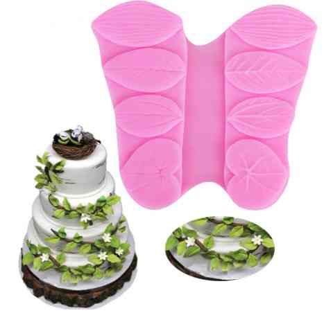 Молд силиконовый Листья 10 на 10 см розовый Киев