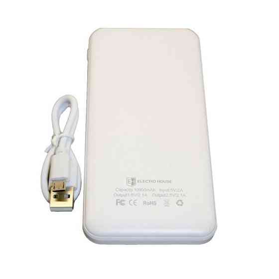 Павербанк для смартфона 10000 mAh с фонариком type-c Белый Киев
