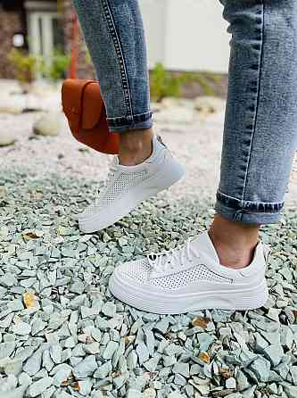 Кроссовки женские натуральная кожа белые размер 37 (арт. 24см) Коломия
