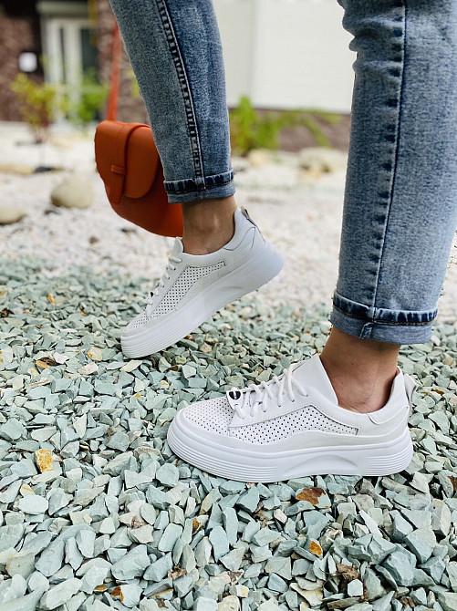 Кроссовки женские натуральная кожа белые размер 37 (арт. 24см) Коломыя - изображение 5