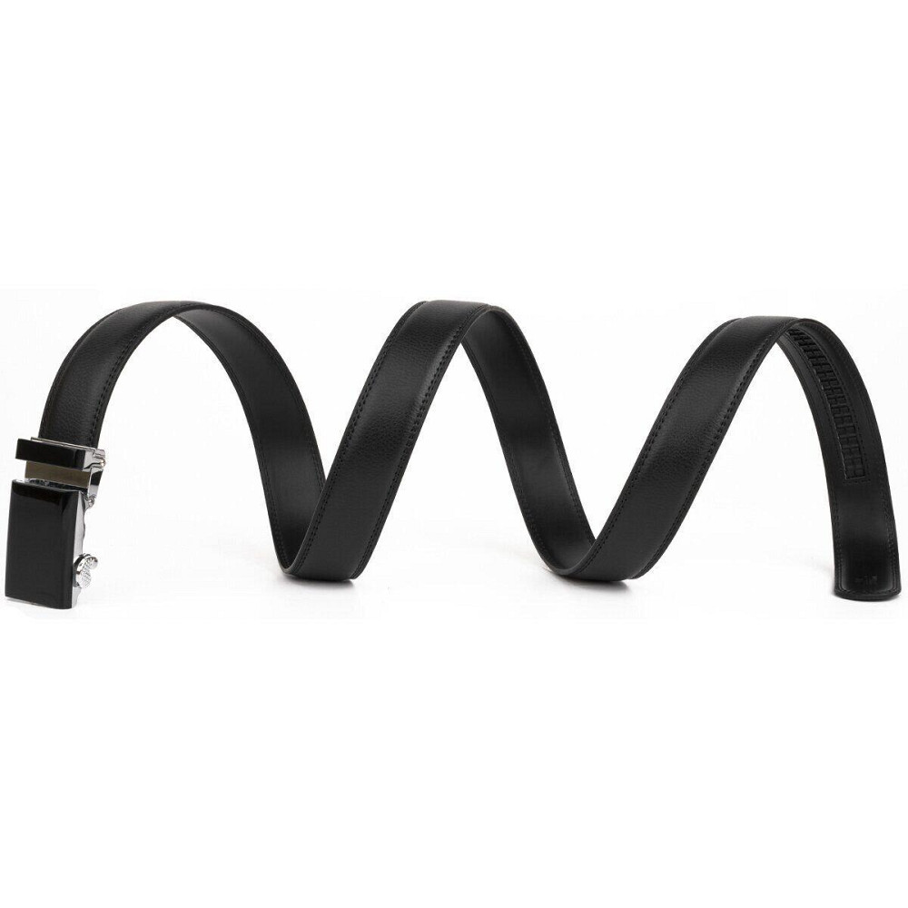 Ремень мужской c двойной строчкой тонкий Vintage 20312 Черный Киев - изображение 2