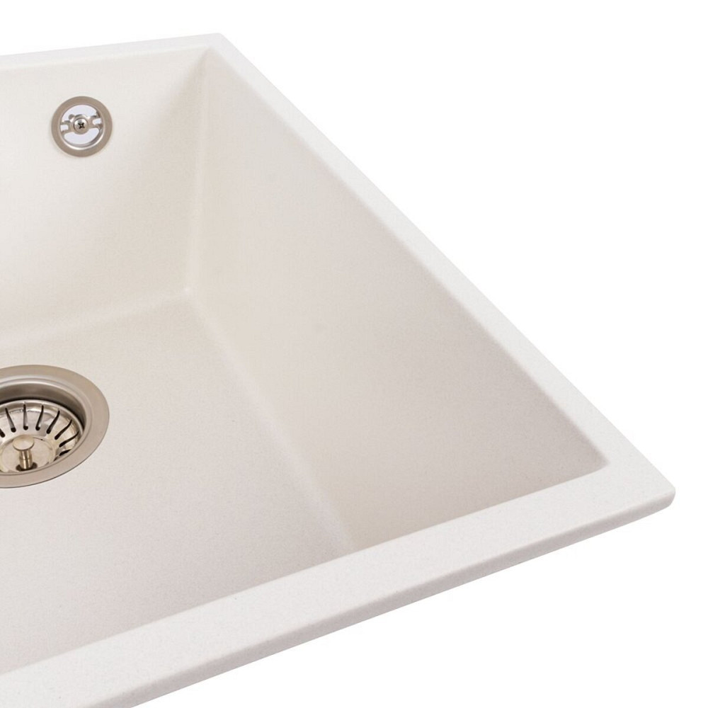 VALESO Гранітна мийка для кухні VALESO ROXY 3744 матова Білосніжна Коломыя - изображение 3