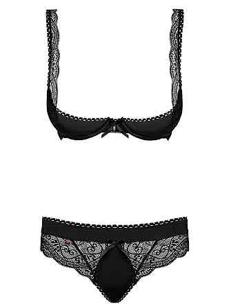 Комплект Obsessive MIAMOR SET S/M черная открыт,грудь Sex Aura Киев