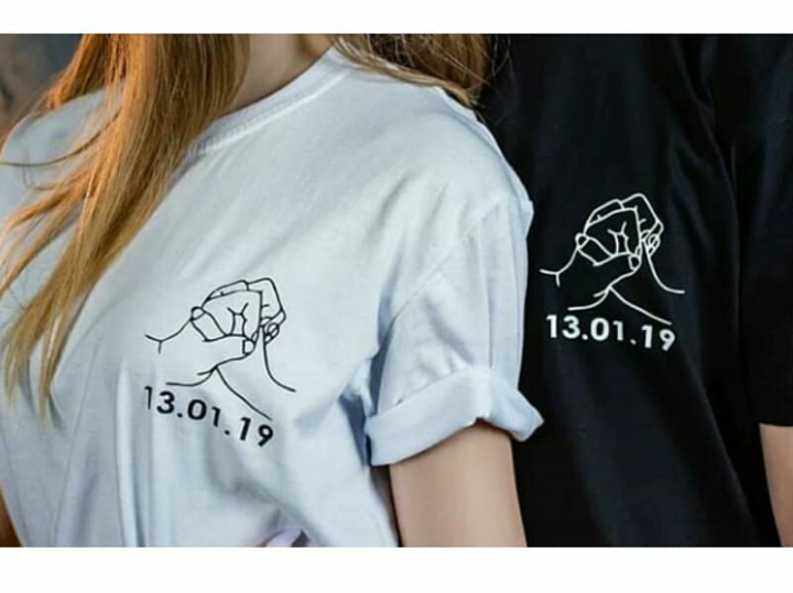 Футболки парные для паря и девушки . Руки с датами годовщины Черновцы - изображение 2