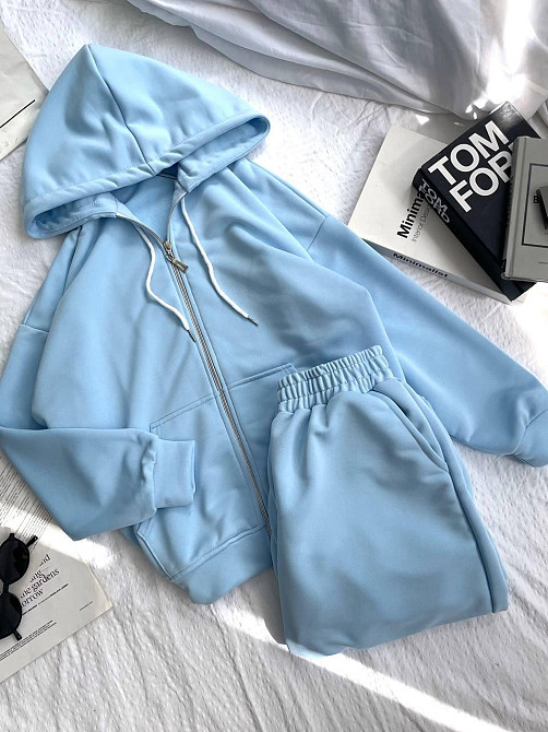 Женский прогулочный оверсайз костюм: кофта на молнии и штаны турецкая трехнить петля Одесса - изображение 3