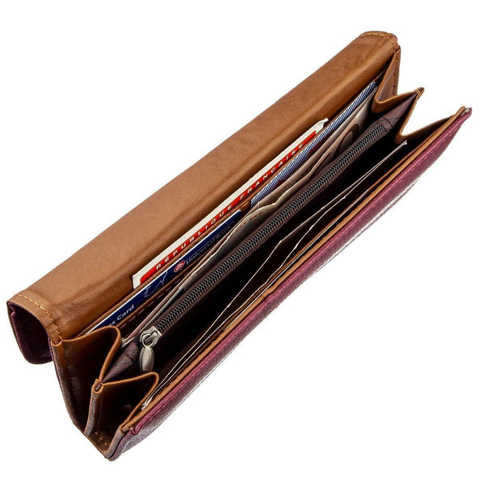 Гаманець жіночий з екокожі флотар KIVI 19066 Малиновий Київ - фото 3