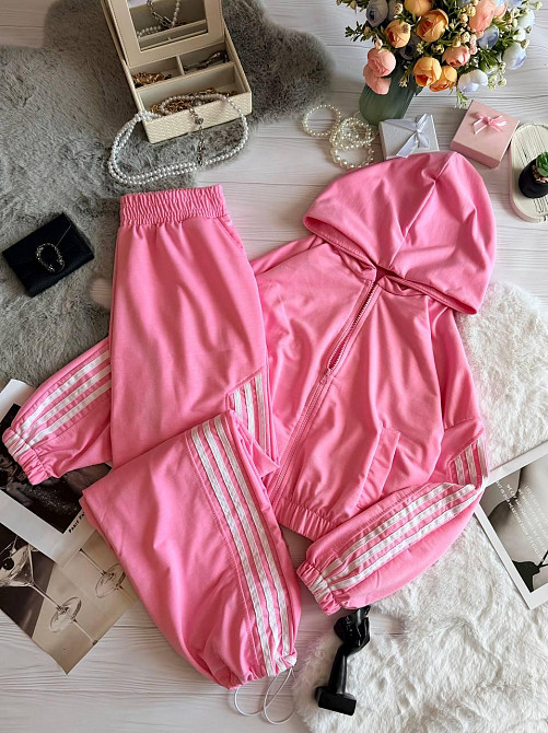 Жіночий стильний повсякденний костюм-двійка якісна двонитка Рожевий, 42/44 Одеса - фото 8