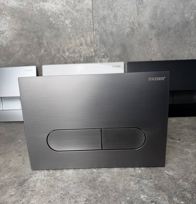 Панель змиву Koer KT-0608-07 240x160x10mm пластикова, кнопка закруглена (колір графіт) (KR6128)   ( 21058 ) Харків - фото 10