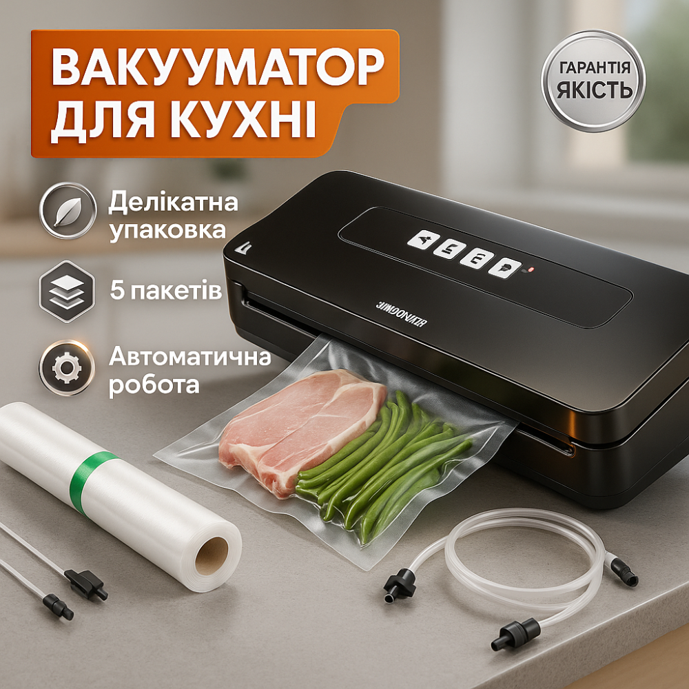 Вакууматор для хранения свежих продуктов, Вакуматор для кухни, Автоматический вакуумный упаковщик еды MK-20 Львов - изображение 8