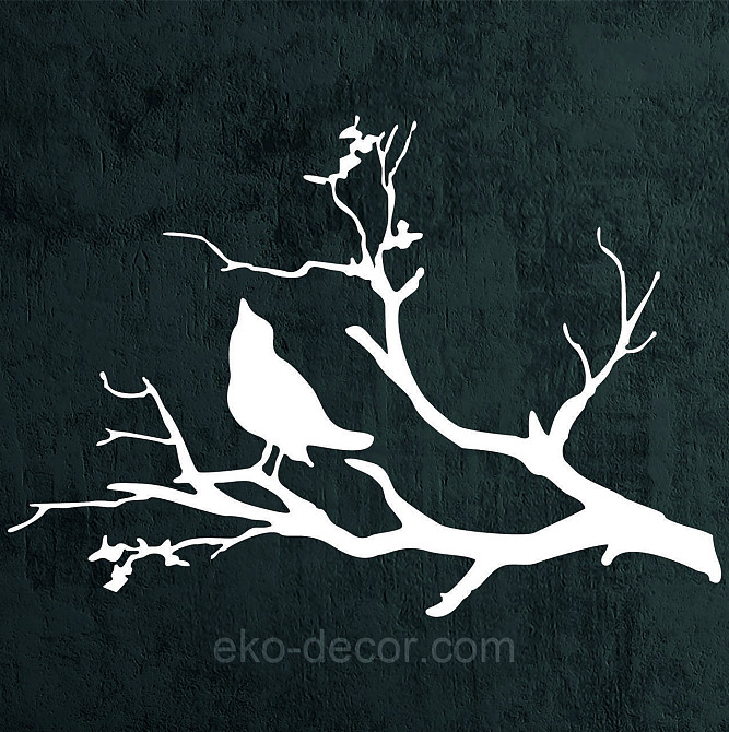 Декоративное настенное Панно «Птичка на ветке», Декор на стену 110*77 см, Белый Киев - изображение 4