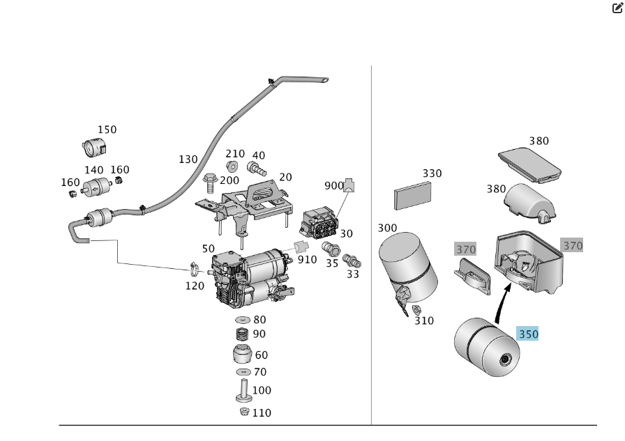 Mercedes-Benz  A1663200415 Ресивер пневпопідвіски ML/GLE W166 GLE Coupe C292 Одеса - фото 2