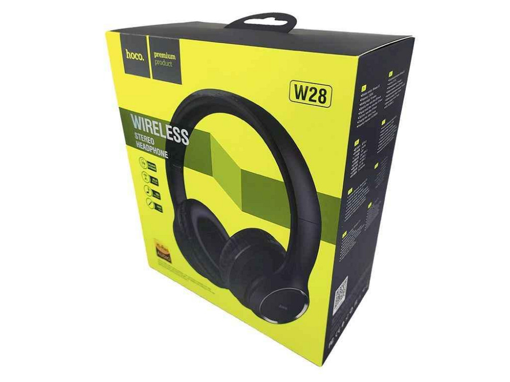 Наушники Hands Free крупные Bluetooth Hoco W28 BT5.0/AUX/mic/250mAh черные (30) ТМ HOCO Solmir Киев - изображение 1