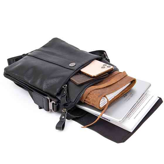 Сумка мужская почтальонка Черная (Vintage) Киев