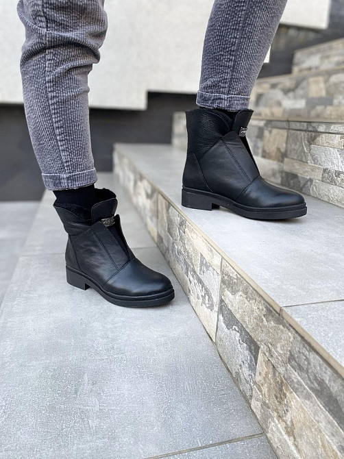 Без бренда Черевики жіночі ESSFIER 2017 чорні (зима, шкіра натуральна) (3877) 38 Коломыя - изображение 4