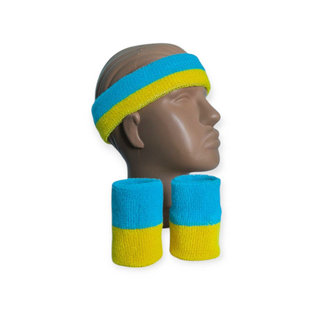 Набір спортивний пов'язка на голову та напульсники 1812 SNS Вишнёвое - изображение 1