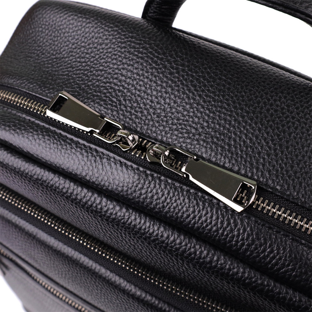 Міський рюкзак унісекс з натуральної шкіри Vintage 23046 Чорний Київ - фото 6