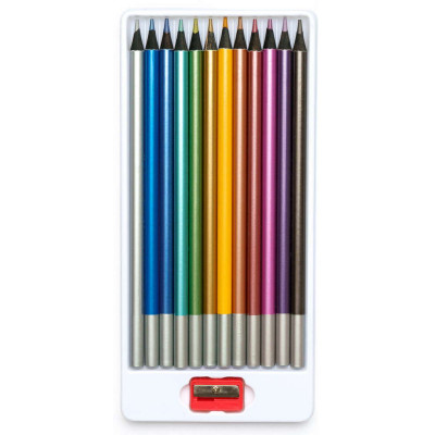 Олівці кольорові Школярик Круглі З чорного дерева Металік 12 кольорів (312114002-UA) Вінниця - фото 1