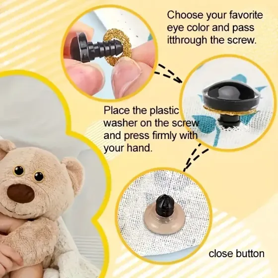 Набор цветных глазок для игрушек, 30 шт. Киев