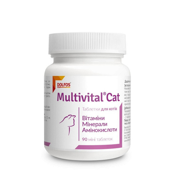 Вітамінно-мінеральна добавка для кішок Multivital Cat 90 таблеток Вінниця - фото 1