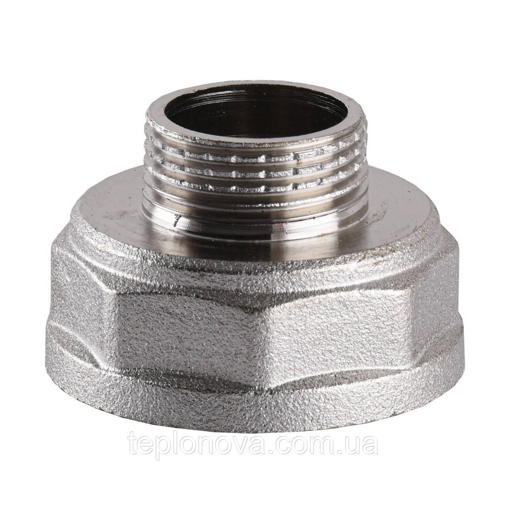 Переходник редукционный никелированный 1 1/4″ВР х 3/4″НР штампованный А0607А(нк) VA Черновцы - изображение 3