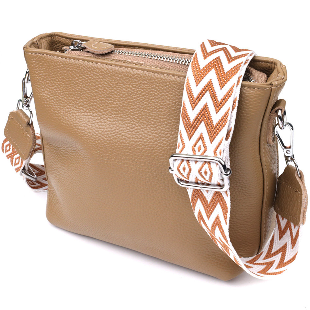 Жіноча шкіряна сумка на плече для повсякденного носіння Vintage 22912 Бежевий Київ - фото 1