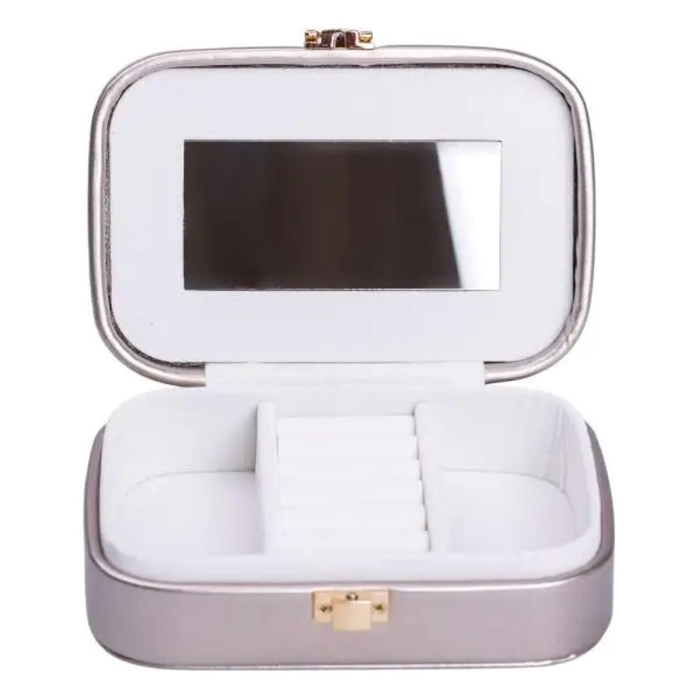 Скринька для прикрас з еко шкіри 15×10×5 см із дзеркалом органайзер для ювелірних виробів HP-5-33G Коломия - фото 1