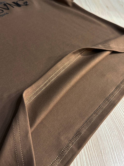 Футболка жіноча A-N 30153 з вишивкою базова однотонна one size, коричневий, one size Київ - фото 5