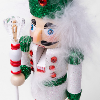 Новогодняя фигурка Novogod`ko Щелкунчик 20 см Дерево Белый (974683) Винница - изображение 2