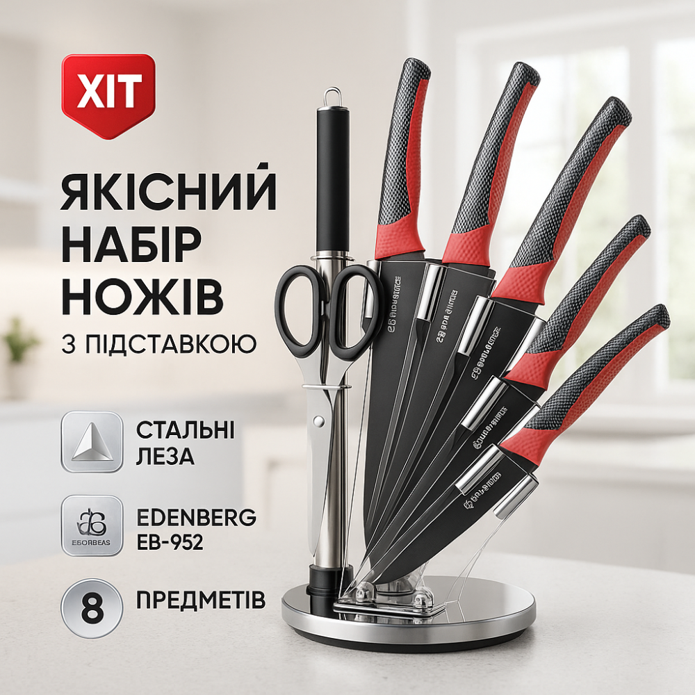 Универсальный набор ножей, Бюджетные кухонные ножи, Эксклюзивные кухонные ножи, Набор ножей для поваров HZ-91 Львов - изображение 12