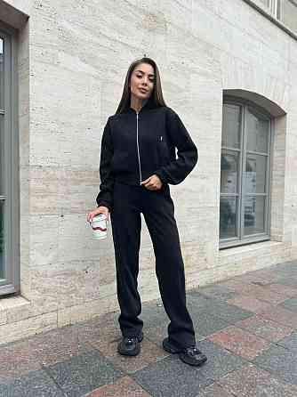 Жіночий базовий теплий костюм: кофта та штани Ангора Чорний, 46/48 Одеса