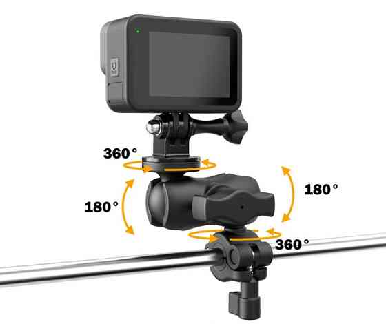 Кріплення на мотоцикл для GoPro DJI Action Insta360 дзеркало кермо присоска AC Prof HQS-B68 Київ