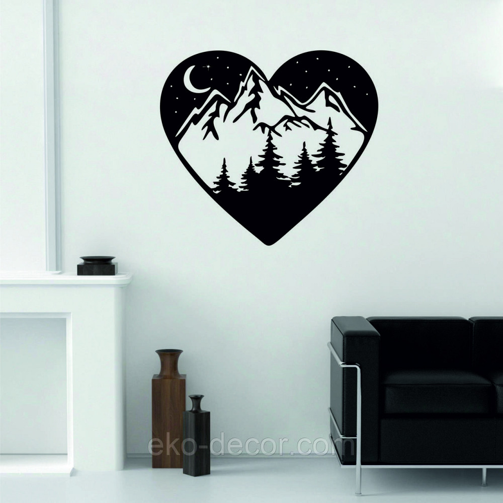 Декоративне настінне Панно «Серце» Декор на стіну 110*98 см, Чорний Київ - фото 3