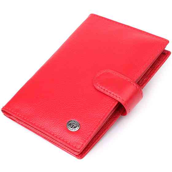 Красивая обложка на документы для женщин из натуральной кожи Красный (ST Leather) Киев