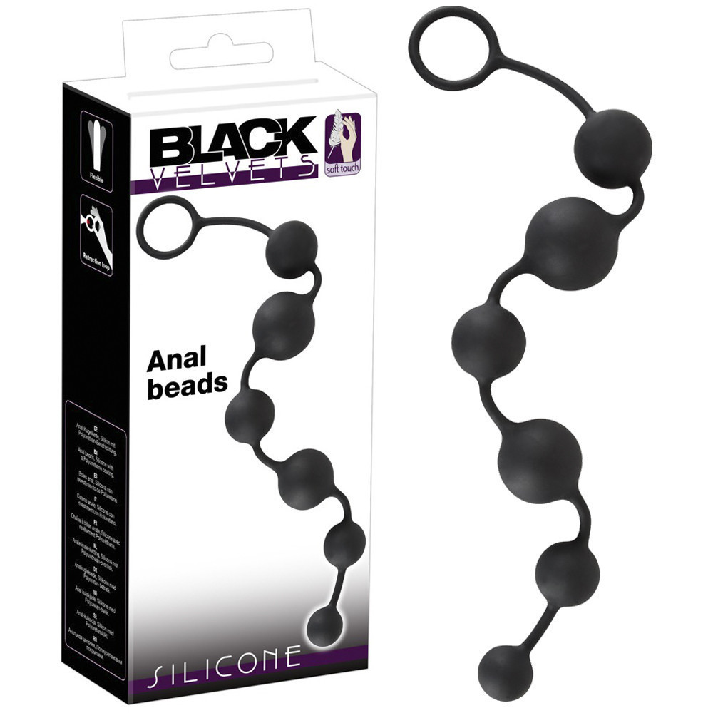 Анальні кульки - Black Velvets Anal Beads Sex Aura Київ - фото 1