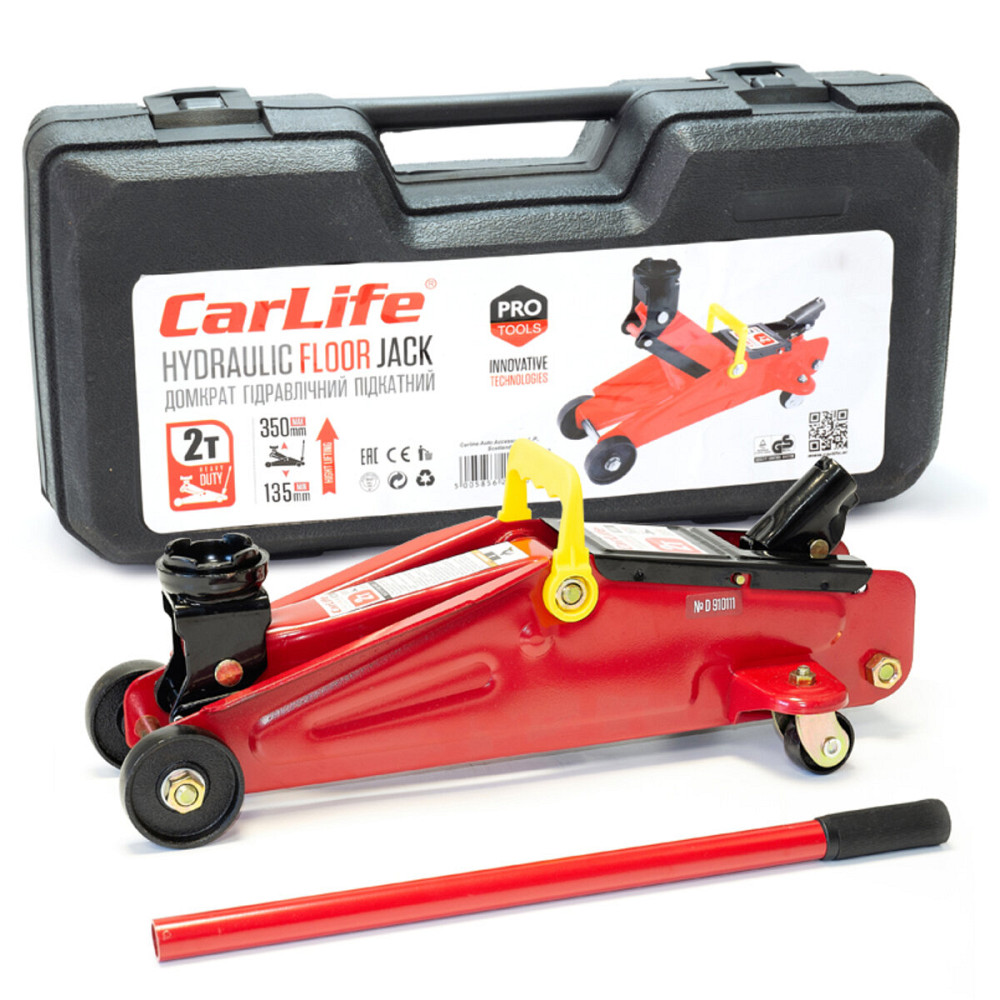 Домкрат підкатний CarLife 2т 135-350мм у кейсі FJ610P Киев - изображение 1