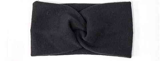 Повязка на голову из ангорки черная Киев