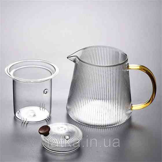 Чайник заварювальний скляний Olens "Чарлі" 750 мл скляне сито для дому та ресторану Київ