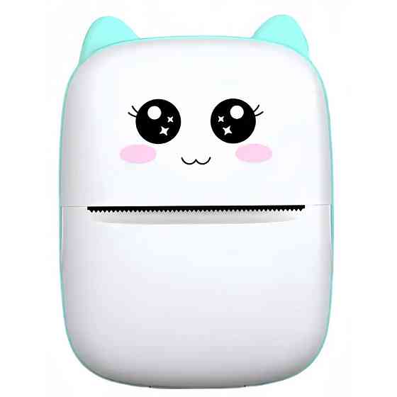 Міні принтер для термодруку з Bluetooth + рулон термопаперу,Блакитний SBR Київ