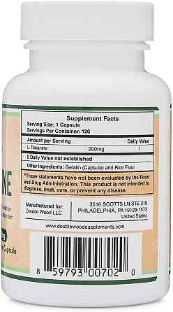 L-теанин Double Wood L-Theanine 200 mg, 120capsules Луцк
